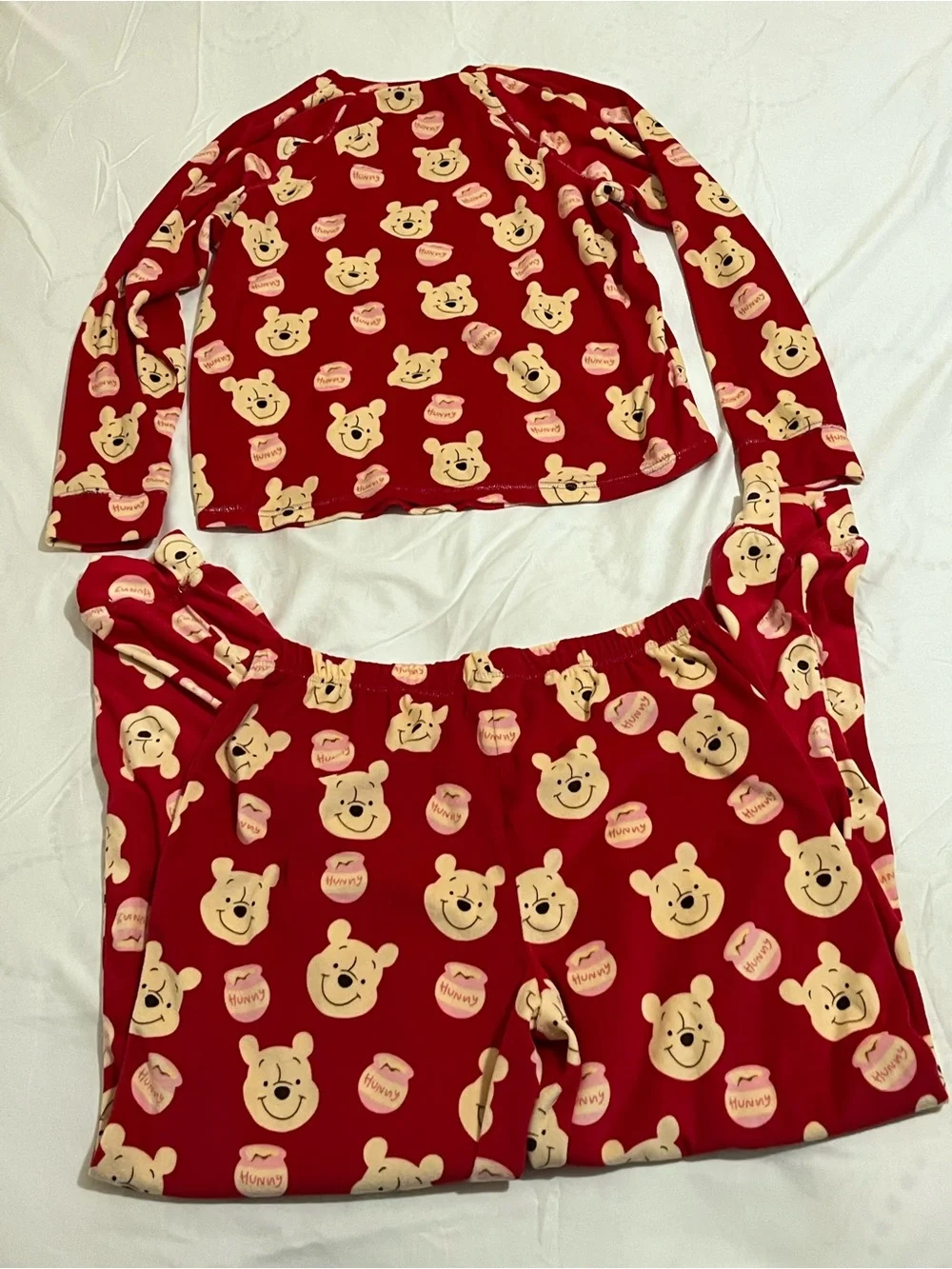 Disney Red Winnie the Pooh Top & Pants Pajama Set Women’s Size Small 4-6 - Picture 4 of 4